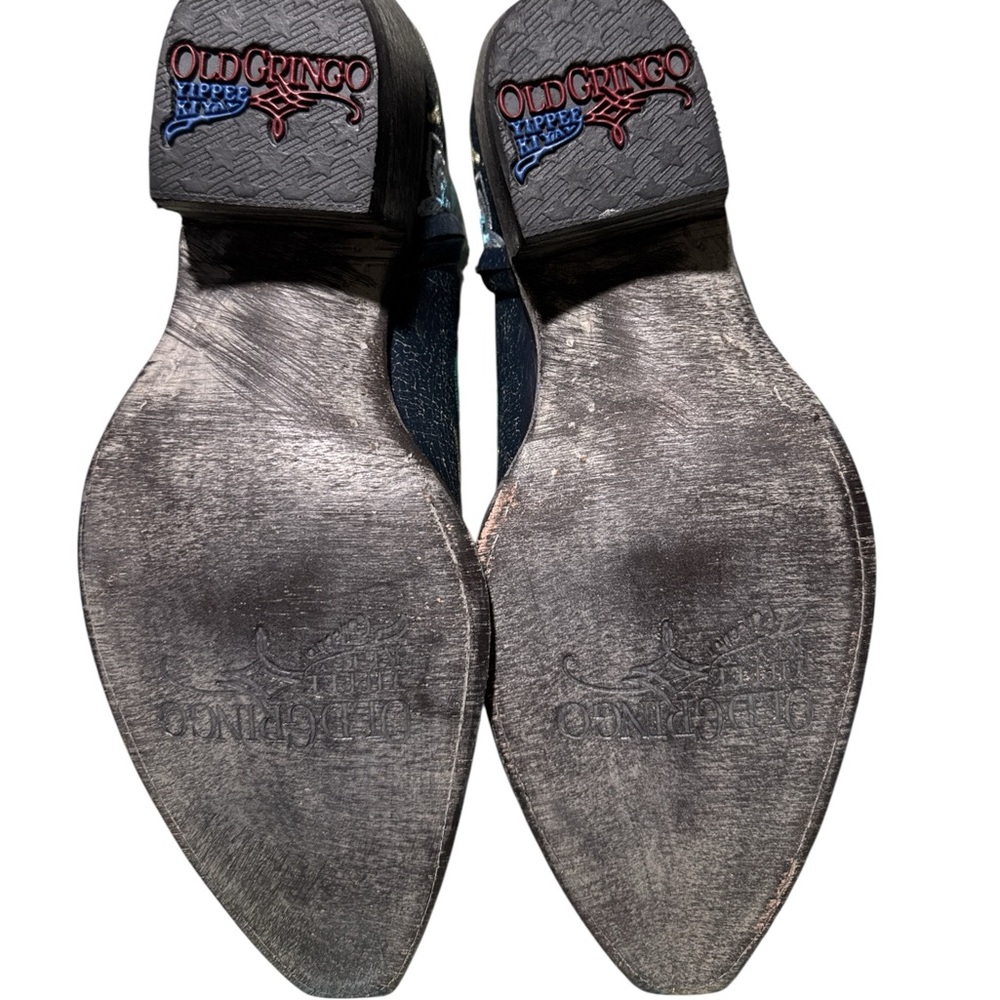 Old Gringo “Yippee Ki Yay” Floral Embroidered Ankle Boots - Picture 4 of 6